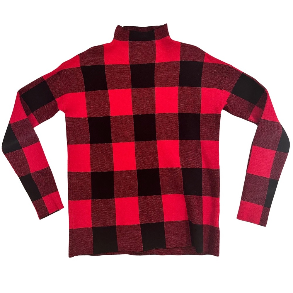 Tommy Bahama Red Check Plaid‎ Size Small Mock Turtleneck Sweater